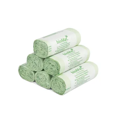 Immagine prodotto di bioMat, bidoni compostabili da 6 litri, 150 bidoni, per toilette/bagno/cucina, neutrali dal punto di vista climatico,  Germany