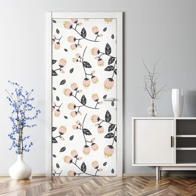 Produktbild von Dekorative Türtapete Wandtapete selbstklebend Türaufkleber Aufkleber Frühlingblumen 77 x 200 cm