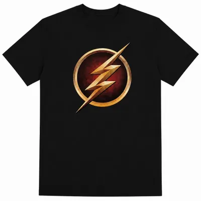 Image de T-shirt Flash, modèle unie pour hommes et femmes, référence TV39305 (taille M), couleur noire
