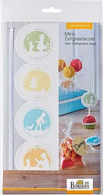 Produktbild von Birkmann Vintage Memories Mini-Geschenkbeutel mit Schleife & Grußetiketten, Geschenk Beutel, Zellglasbeutel, Dekoration, Zellglas, 14.5 cm, 442177