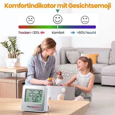 Obrázek produktu pro ThermoPro TP357 80m Bluetooth vnitřní vlhkoměr vnitřní teploměr digitální APP Mini (7,73)