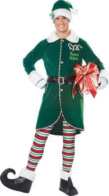 Produktbild von Weihnachtself-Kostüm für Herren Weihnachten grün-weiss-rot S/M