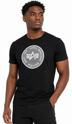 Produktbild von ALPHA INDUSTRIES HOLOGRAM T Herren T-Shirt Knoxville Since 1959, Größe:L, Alpha Industries Farben:Black