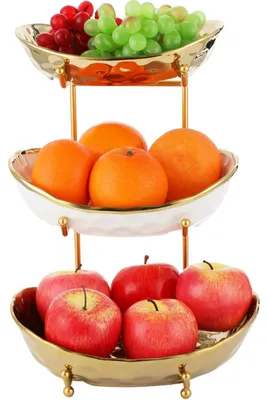 Productafbeelding van Solidchoice - Keramische Fruitkom met Metaalstand