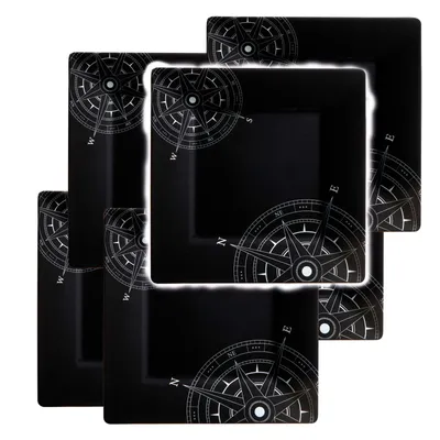 Immagine prodotto di Piatto piano quadrato in melamina, 25 cm, Lombok - Set di 6 pezzi