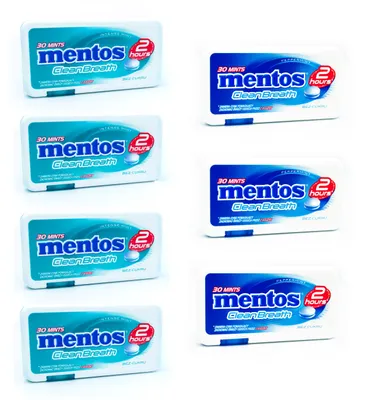 Zdjęcie produktu dla Mentos Clean Breath 7 OPAKOWAŃ Mix Smaków Intense Mint i Peppermint