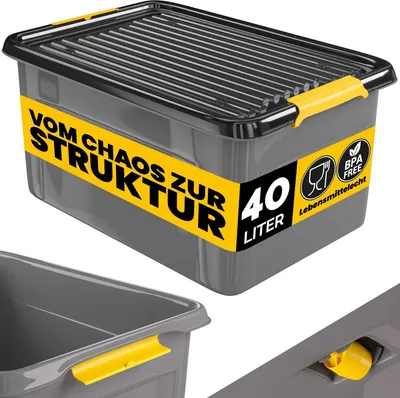 Obrázek produktu pro Storage box grey/anthracite 58x39x25cm stackable