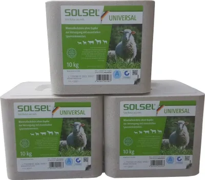 Produktbild von Solsel Universal 3x10kg Mineralstein ohne Kupfer Salzleckstein Leckstein