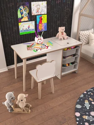 Produktbild von Skye Decor, Soho - White, Grey, Schreibtisch, Weiß, 100 % MELAMINBESCHICHTETE SPANPLATTEN, 90 x 42 x 50 cm