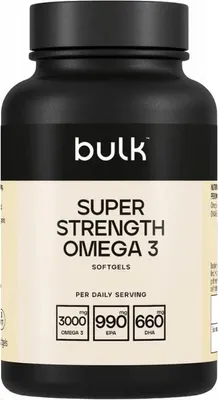 Produktbild von Bulk Super Strength Omega 3 (90 Softgels) Unflavoured - Vitamine, Mineralien & Gesundheit - Fettsäuren