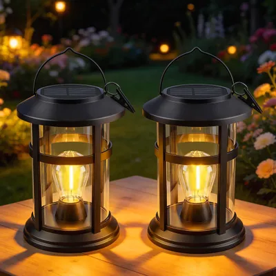 Solar-Hängelaternen für den Garten, Warmweiß, IP65, 2er-Set