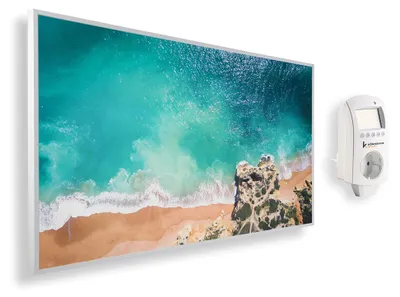 Produktbild von Infrarot-Heizpaneel 1200W - Motiv "Traumstrand" - Für den Innenbereich - Wandmontage