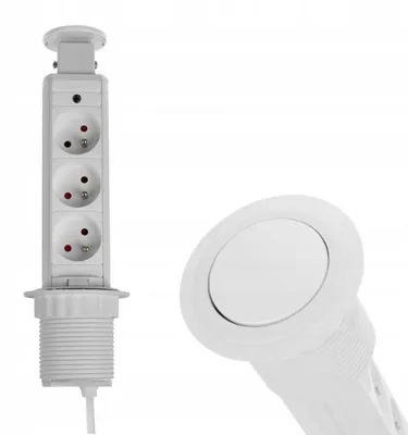 Produktbild von Design Light ausziehbare Steckdose 3x 230V weiß