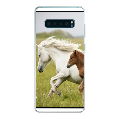 Produktbild von MuchoWow® Handyhülle Schutzhülle Hülle für Samsung Galaxy S10 Plus Pferde - Tiere - Gras Silikon Softcase Handy Hülle - Schutzhülle