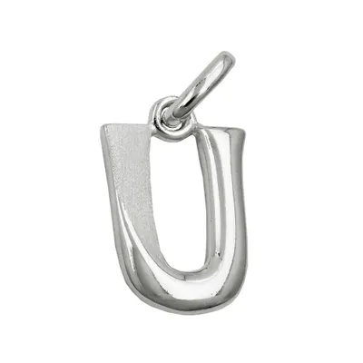 Produktbild von Anhänger 15x9mm Buchstabe U teilmattiert glänzend Silber 925 silber 15x9mm