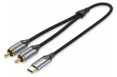 Produktbild von Audiokabel Vention BGUHG, USB-C auf 2 x Cinch, 2 m, Schwarz