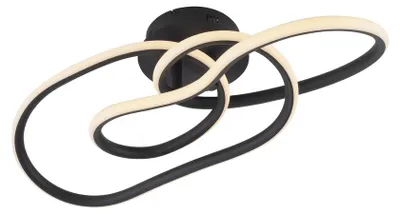 Produktbild von Paul Neuhaus LED Deckenlampe TWIST dimmbar per Wandschalter, dekorativ schwarz Wohnzimmer, Flur, Schlafzimmer