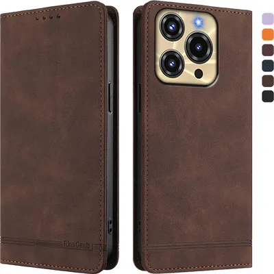 Image de Etui pour Oukitel C69, étui rétro en cuirPolyuréthaneavec support et fentes pour cartes de crédit Marron