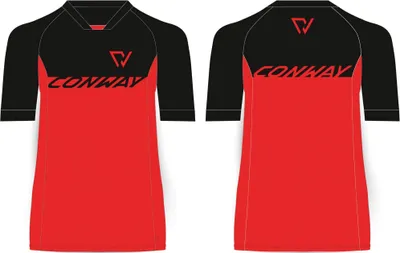 Produktbild von Conway Kurzarmtrikot Trail Jersey SS black/red, Gr. S