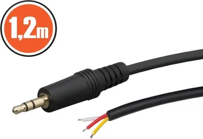 Produktbild von Stereo-Klinkenkabel 3,5 mm - 1,2 m dünnes Audiokabel für Fernseher, Laptops und Multimedia-Geräte [20102]