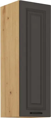 Obrázok produktu pre Vysoká horná skrinka SOPHIA - šírka 30 cm, tmavo šedá / dub artisan