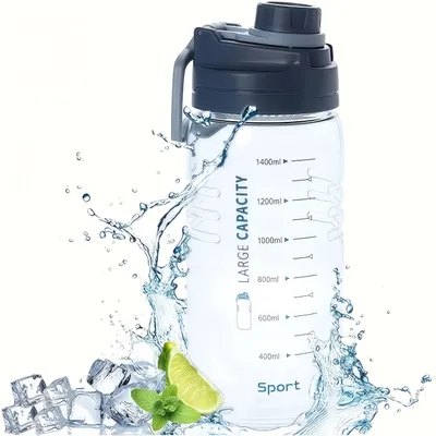 Produktbild von Trinkflasche, 1,5L Wasserflasche, Auslaufsicher Sport Trinkflasche, BPA-frei, Sportflasche-Outdoor-Fahrrad - Blau