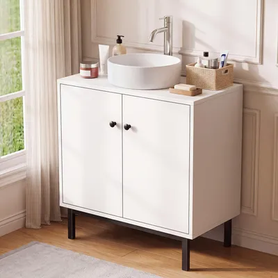 Produktbild von OYAJIA Waschbeckenunterschrank WaschtischunterschrankBadezimmerschrank Badschrank Waschtisch Unterschrank, mit 2 Türen, verstellbare Ablage, 2 Fächer