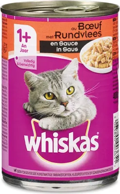 Produktbild von 5 Stück! Katzenfutter Dose Sauce mit Rindfleisch 400 g Whiskas