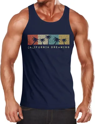 Produktbild von Herren Tank Top California Dreaming Summer Party Palmen Palms Retro Neverless®  S