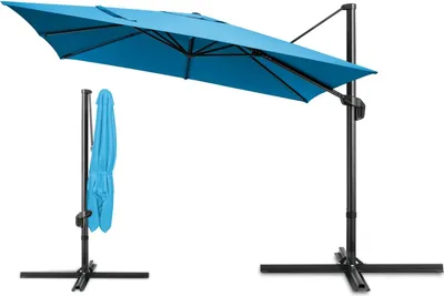 Obrázok produktu pre Slnečník na terasu, 360° rotácia, nastaviteľný uhol, modrý