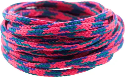 Produktbild von 3m Polyesterschnur 4mm mehrfarbig PES Kordel Polyesterkordel Flechtschnur , Farbe:pink/petrol/blau