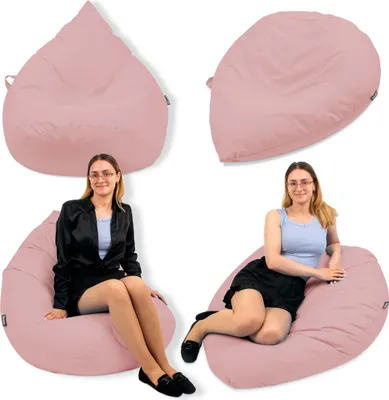 Produktbild von Droplet-Lounge Tropfenform Sitzsack mit Füllung Größe und Farbe wählen Puderrosa XL Durchmesser 70 cm