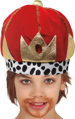 Produktbild von Königliche Krone Mittelalter Luxus Zubehör Für Abenteuer Spiel Weihnachten Karneval Kinder Prinz Prinzessin Fasching Rollenspiel Märchenfest Festtagskönigin, Farbe: Rot
