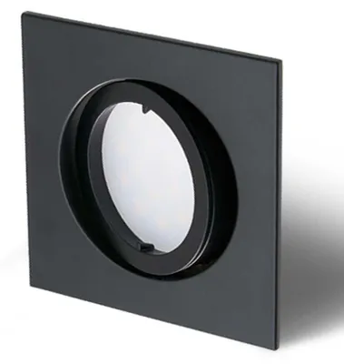 Produktbild von Set Einbaustrahler Schwarz 68mm eckig Lochbohrung und Bajonettverschluss mit LED Modul 5 Watt 400 Lumen Warmweiß 2700K ultra flach 30mm schwenkbar