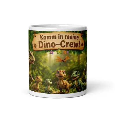 Produktbild von Dino Kinder Tasse T-Rex – Keramiktasse 330 ml mit Dinosaurier-Motiv