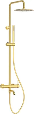 Produktbild von Balneo Duschsystem mit Regendusche glänzend gold Edelstahl | Duscharmatur mit Handbrause CASCADE