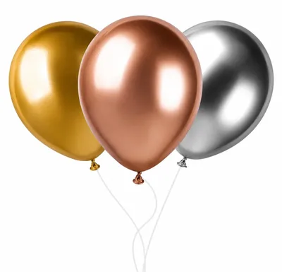Produktbild von Latexballon 48 cm Gold Silber Roségold #360431 | 3 Stück
