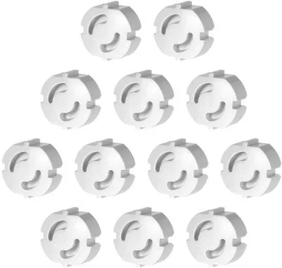 Obrázok produktu pre Detské bezpečnostné zásuvky – bezpečnostná ochrana zásuviek – zásuvka vhodná pre bábätká – biela – rozmery 3,6 x 3,6 cm