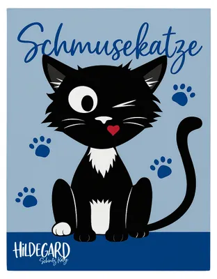 Produktbild von Ralf Schmitz Fleecedecke - Schmusekatze Hildegard Kuscheldecke 130 x 170 cm blau