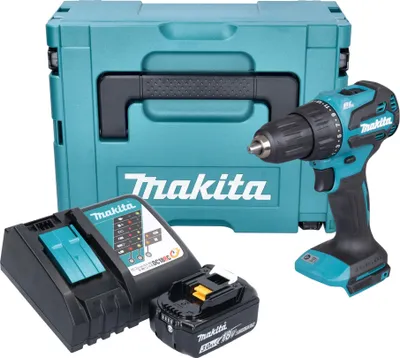Zdjęcie produktu dla Akumulatorowa wiertarko-wkrętarka udarowa Makita DHP 490 RF1J 18 V 65 Nm bezszczotkowa + 1x akumulator 3,0 Ah + ładowarka + Makpac