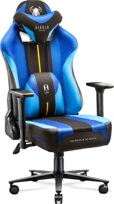 Image de Diablo X-Player Gaming Chair Office Chair Fabric 3D Armrests Ergonomic Design Neck/Lumbar Cushion Frost Black Normal L