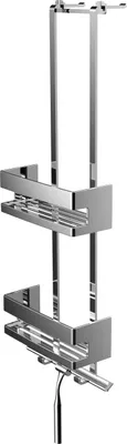 Produktbild von emco system2 Türetagère, zwei tiefe Körbe, Duschwischer, chrom, 354500127