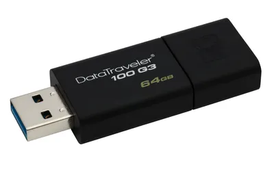 Zdjęcie produktu dla Kingston Technology DataTraveler 100 G3, 64 GB, USB Typu-A, 3.2 Gen 1 (3.1 Gen 1), 40 MB/s, Łożysko tulejowe, Czarny