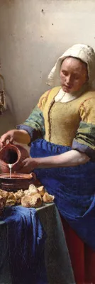 Produktbild von Johannes Vermeer Kunstdruck Bild - Die Milchmagd, 1658-1660 (158 x 53 cm)