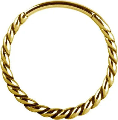 Produktbild von Karisma Edelstahl Hinged Scharnier Conch Segment Ring Twisted Rope Ohrring Nase 1,2x11mm - Silber