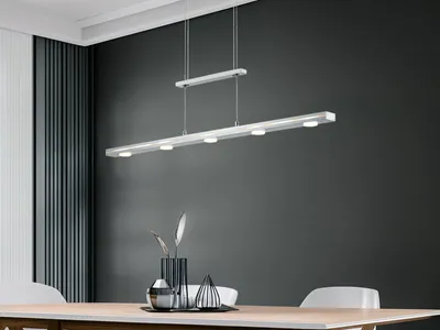 Immagine prodotto di Lampada a sospensione a LED in argento opaco con dimmer TOUCH - illuminazione ottimale del tavolo da pranzo