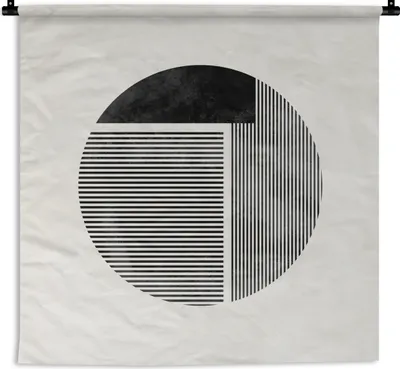 Produktbild von MuchoWow® Wandteppich Wandbehang Minimalismus - Kreis - Design 60x60 cm Tapisserie Dekoration Wandtuch - Dekorationen - Wand Decke