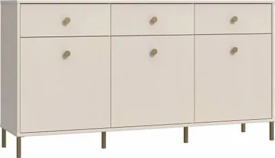 Produktbild von Kommode Salvatrice Sideboard 169X90X42 Cm 3 Türen 3 Schubladen Beige Wohnzimmerschrank Beige
