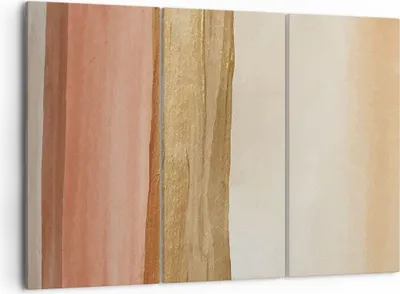 Produktbild von Bild auf Leinwand - Leinwandbild - 3 Teile - Gold Abstraktion Linien - 105x70cm - Wand Bild - Wanddeko - Wandbilder - Leinwanddruck - Bilder - Wanddekoration - Leinwand bilder - CE105x70-4739