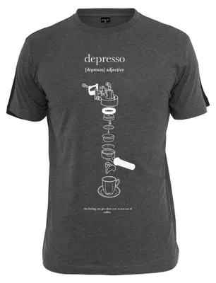 Image de Mister Tee - T-shirt « Depresso » pour homme TN2593 (XL) (charbon)